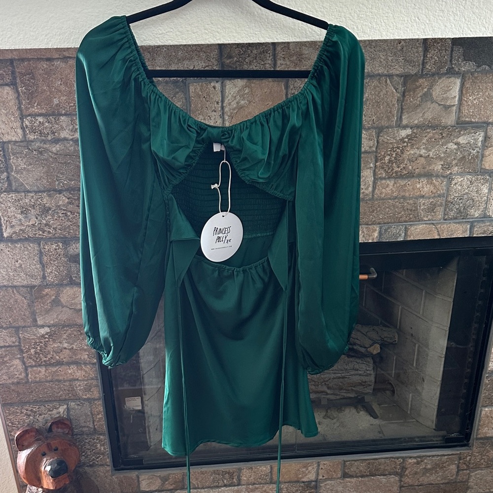 Princess Polly NEW Nakita Green Mini Dress